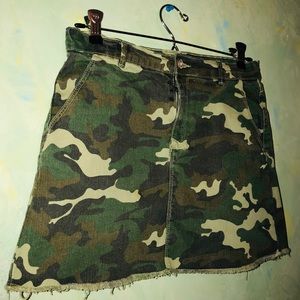 Zara Kids Camouflage Denim Collection Skirt